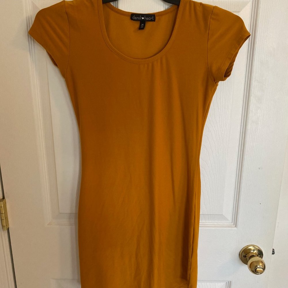 Mustard T-shirt Dress